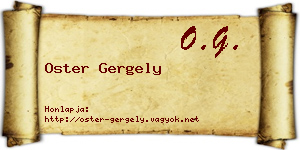 Oster Gergely névjegykártya